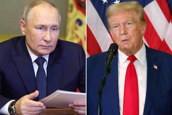 Wladimir Putin (l.) und Donald Trump treffen sich in Alaska.