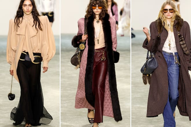Der Hippie-Look wird zum sophisticated Streetstyle: Das Label Chloé prägt den neuen Boho Chic mit der Herbst-/Winter-Kollektion für 2025/2026.