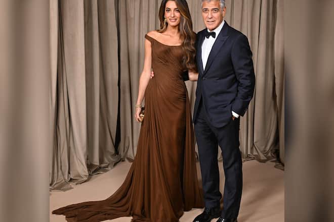 Glamouröser Auftritt in London: Amal und George Clooney.