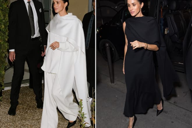 Herzogin Meghan am Samstag in Paris - erst bei einer Fashion Show, dann bei der Aftershowparty.