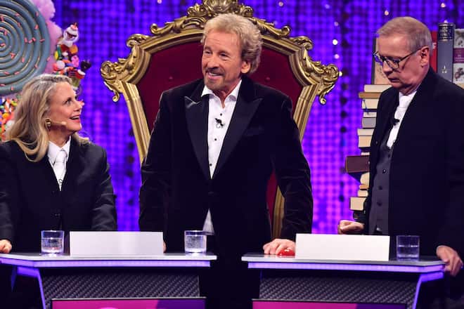 Dieses Trio wird künftig nicht mehr in «Denn sie wissen nicht, was passiert» zu sehen sein: Barbara Schöneberger, Thomas Gottschalk und Günther Jauch (v.l.n.r.).