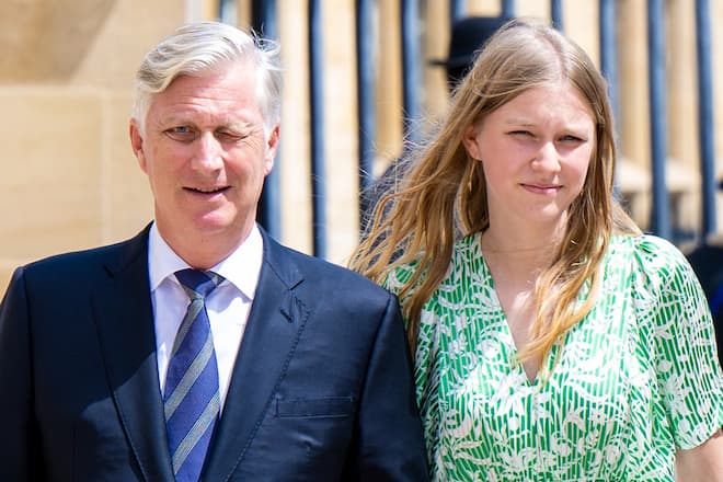 König Philippe und seine jüngste Tochter Prinzessin Eléonore.