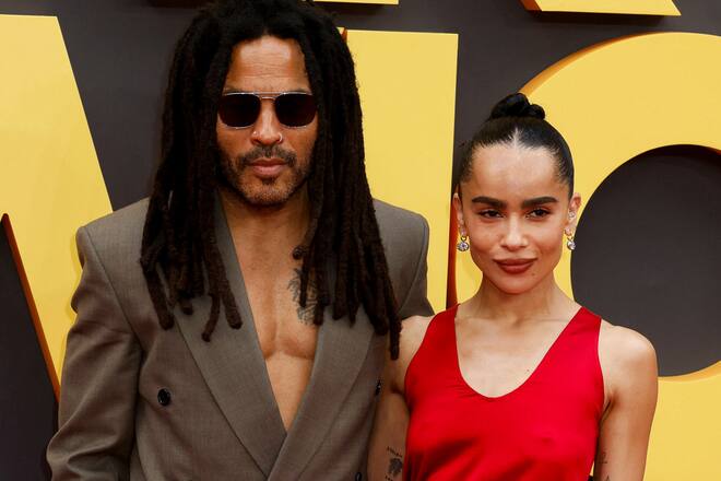 Lenny Kravitz Seite an Seite mit seiner Tochter Zoë Kravitz bei der Premiere ihres Films «Blink Twice» in London.