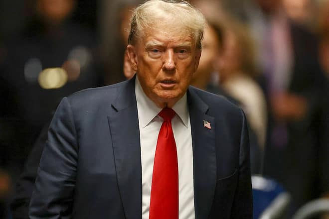 Donald Trump bei seiner Ankunft vor Gericht im Mai in New York City.