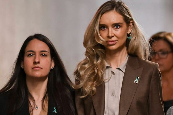 Kaja Sokola, ein mutmassliches Opfer von Harvey Weinstein, auf dem Weg zum Gericht in Manhattan, New York City.