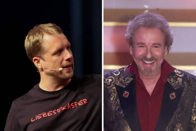 Oliver Pocher (l.) freute sich über seinen prominenten Gast Thomas Gottschalk.