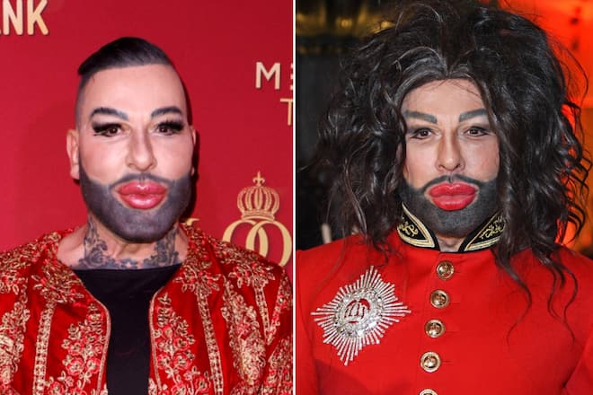 Zuvor mit kurzen Haaren unterwegs: Harald Glööckler hat ein Faible für ausgefallene Perücken.