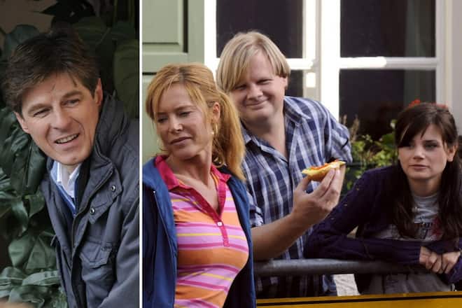 Ehemalige «Dahoam is Dahoam»-Stars (v.l.): Apotheker Roland Bamberger (Horst Kummeth), Trixi Preissinger (Doreen Dietel), Max Brunner (Michael A. Grimm) und Saskia Brunner (Joyce Ilg).