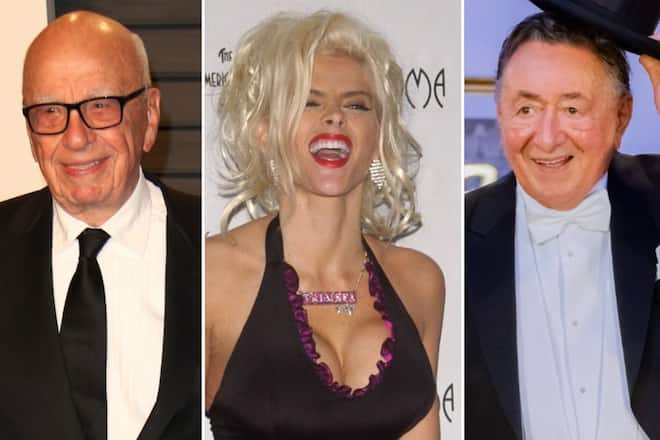 Bei den Hochzeiten von Rupert Murdoch, Anna Nicole Smith und Richard Lugner (v.l.n.r.) war einer der Ehepartner älter als 85.