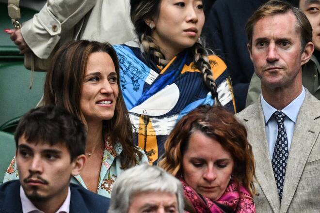 Pippa Middleton mit ihrem Ehemann James Matthews am Freitag in Wimbledon.