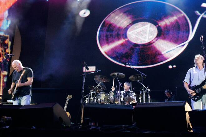 Pink Floyd bei einem Auftritt in London.