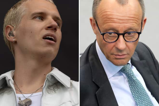 Der bekannte Musiker Soho Bani (l.) hat sich gegen die Verwendung seiner Musik bei einer Wahlkampfveranstaltung mit Friedrich Merz ausgesprochen.