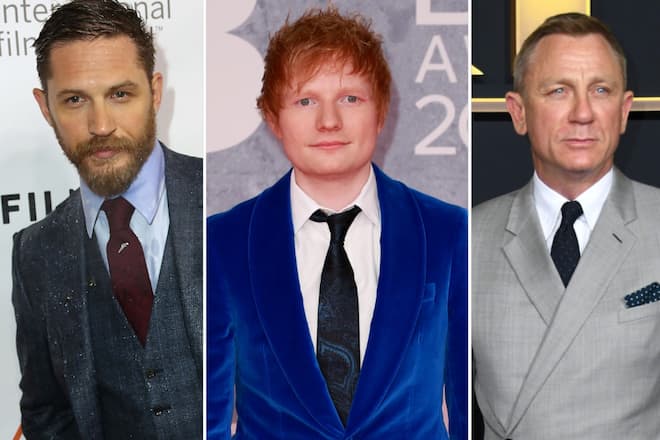 Standen alle für «Star Wars» vor der Kamera: Tom Hardy, Daniel Craig und Ed Sheeran (v.l.n.r.).