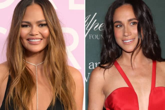 Chrissy Teigen (l.) wird zu Gast sein in Herzogin Meghans Netflix-Show.