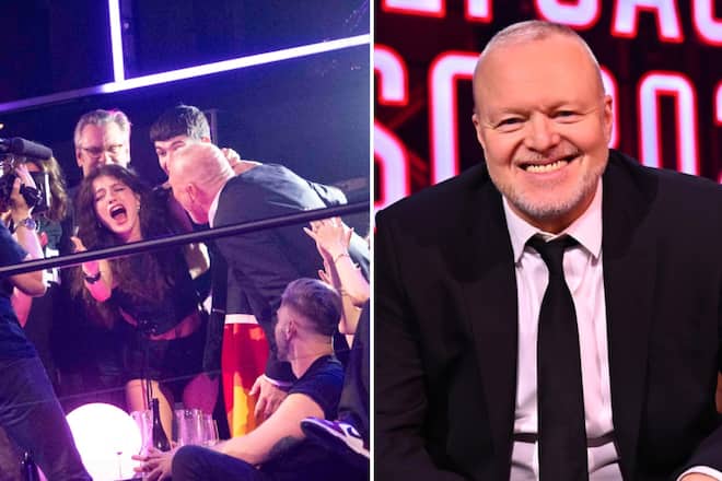 Stefan Raab und seine Schützlinge Abor & Tynna beim ESC-Finale am Samstag in Basel - in der TV-Show «Chefsache ESC 2025 - Wer singt für Deutschland?» (ARD/RTL) wurde das österreichische Duo ausgewählt.