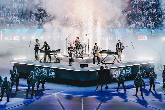 Linkin Park bei ihrem Auftritt in der Münchner Allianz Arena.