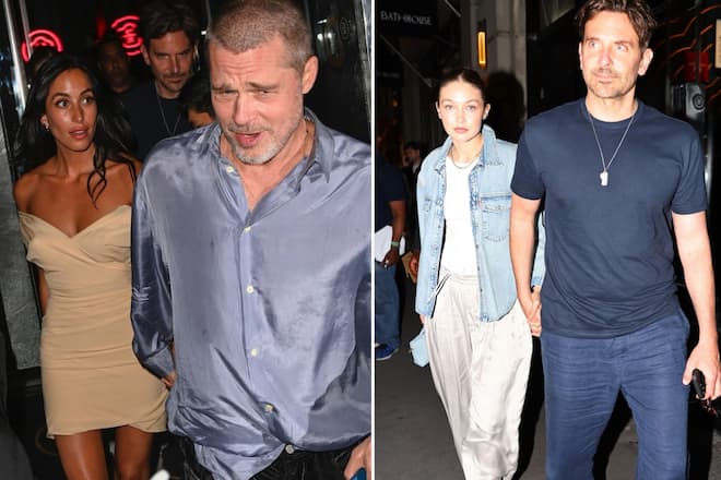 Die beiden Star-Pärchen wurden vor einem New Yorker Restaurant abgelichtet.