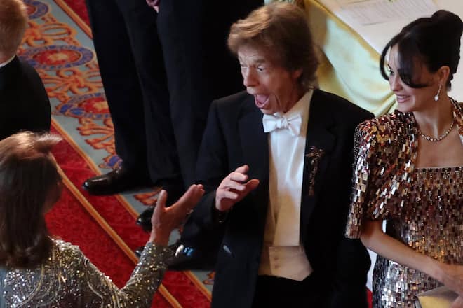 Mick Jagger hat auf Schloss Windsor sichtlich Spass.