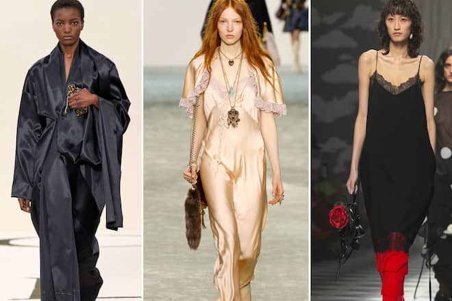Designer-Labels wie Calvin Klein, Chloé und Moschino präsentierten von Pyjamas und Nachtwäsche inspirierte Mode für Herbst und Winter 2025.