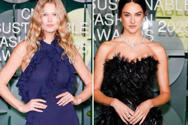 Toni Garrn (l.) und Shailene Woodley kamen zu den CNMI Sustainable Fashion Awards in Mailand.