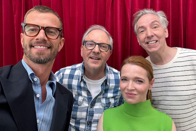 «Wer stiehlt mir die Show»: Joko Winterscheidt (l.) wird diesmal von Stars aus Fernsehen, Film, Musik und Comedy herausgefordert: Olli Dittrich, Karoline Herfurth und Olli Schulz (r.).