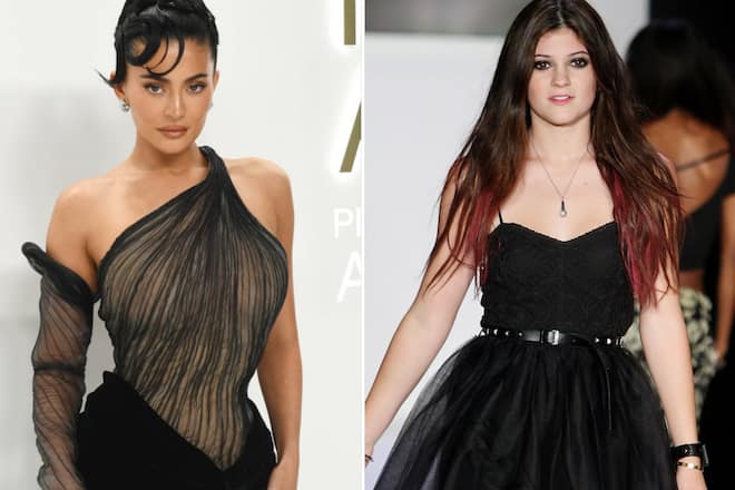 Fast nicht wiederzuerkennen: links Kylie Jenner heute, rechts Kylie Jenner 2011 bei ihrem Laufsteg-Debüt.