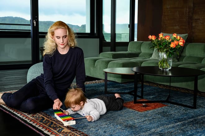 Lena Lisa Wuestendoerfer, Dirigentin, Homestory, Sohn Loris, Neue Wohnung, Loft, Zuerich West, Zuerich, 2024, Fotos: Geri Born