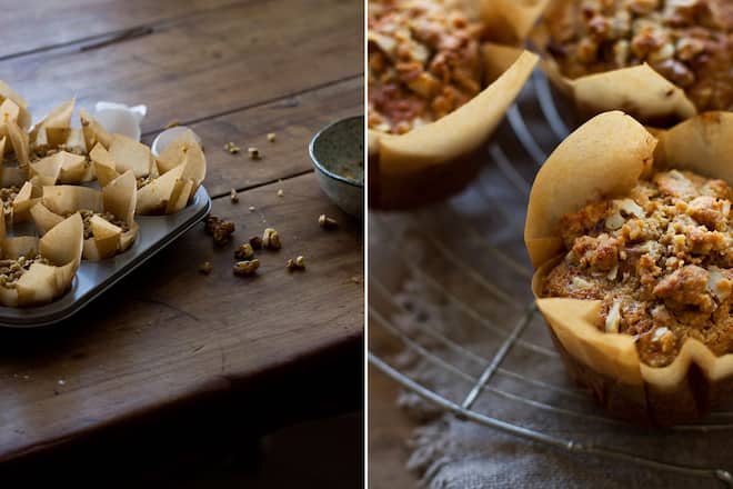 Kürbis Muffins mit Ahornsirup und Walnüssen