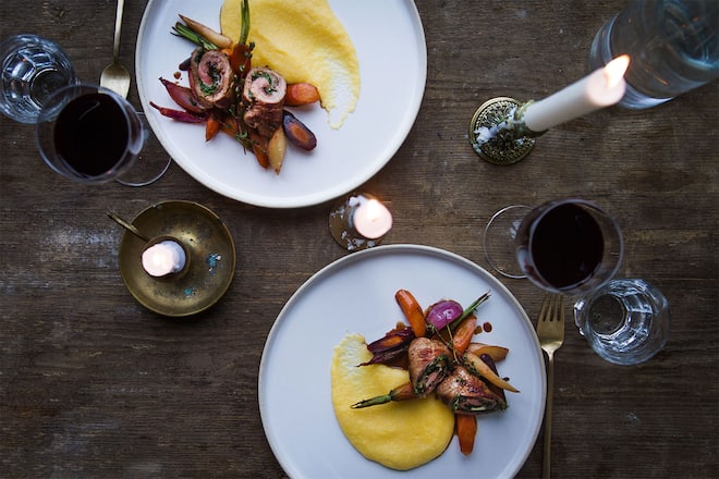 Kalbsrouladen mit Portweingemüse