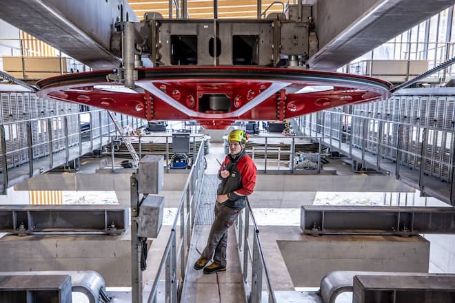 Die neue V-Bahn der Jungfraubahnen kurz vor der Eröffnung am 24.11.20 © David Birri