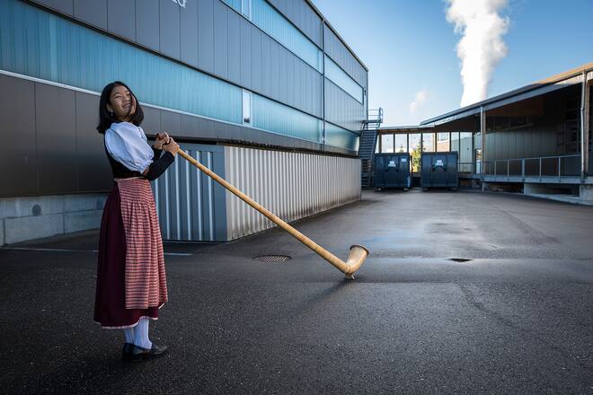 Folklorenachwuchs Niedergösgen Anna Rudolf von Rohr Alphornbläserin