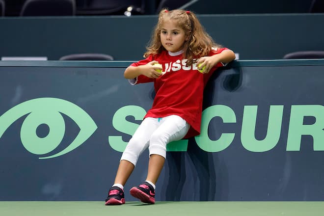 Stan Wawrinka und Tochter Alexia Davis Cup Genf
