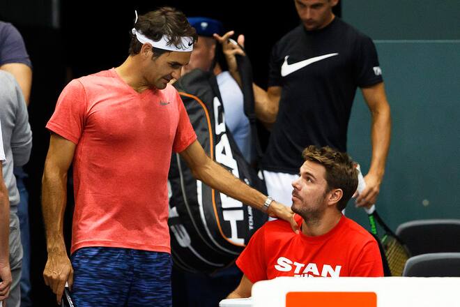 Stan Wawrinka und Tochter Alexia Davis Cup Genf