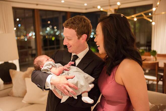 Mark Zuckerberg mit Frau Priscilla Chan und Tochter Max Foto
