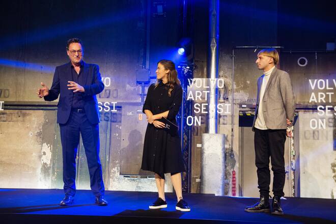 v.l. Christopher Bauder, Eva Niedecker, Neil Harbissson