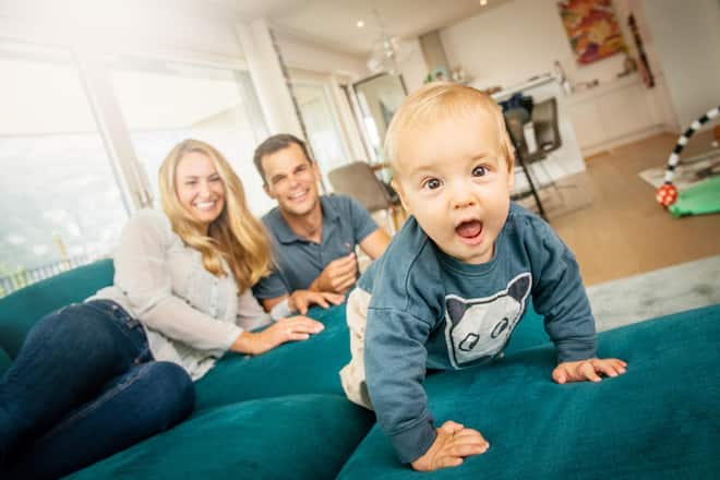 Parick Kueng mit seiner Familie 2020