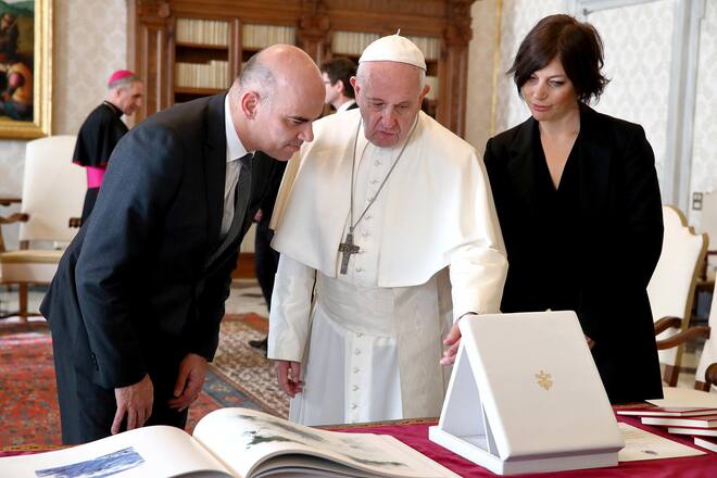 Alain Berset Ehefrau Muriel Papst Franziskus