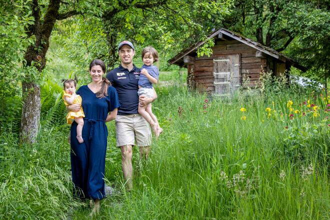 Fechter Max Heinzer kurz vor den Olympischen Spielen in Tokio zu Hause mit seiner Familie in Küssnacht am Rigi SZ. Aufgenommen am 04.06.21 ©David Birri