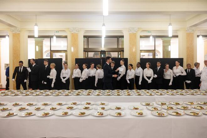 Staatsbesuch von Frankreichs Praesident Emmanuel Macron und seiner Frau Brigitte Macron am 15.11.2024 in Bern. © Kurt Reichenbach