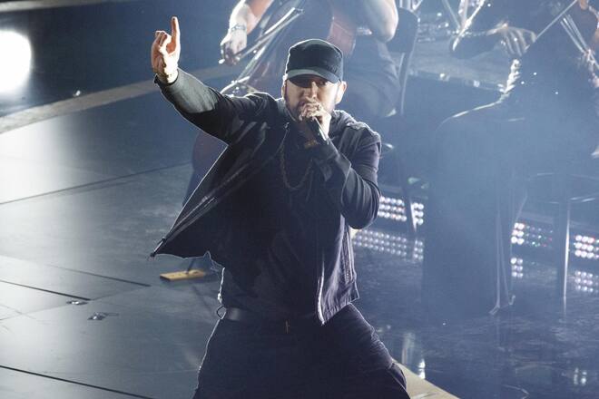 THE OSCARS® - The 92nd Oscars® broadcasts live on Sunday, Feb. 9,2020 at the Dolby Theatre® at Hollywood & Highland Center® in Hollywood and will be televised live on The ABC Television Network at 8:00 p.m. EST/5:00 p.m. PST. (ARTURO HOLMES via Getty Images) EMINEM