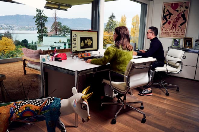 Markus und Daniela Saegmueller Gastronomen, Kinder Annina und Andri, Zollikon ZH, 2020, LIVING SI 16/2021