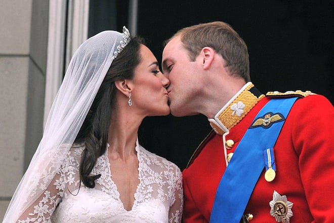 ARCHIVE PICTURES+ARCHIVE PICTURES++ARCHIVE PICTURES+Prince William, Duke of Cambridge, and Catherine, Duchess of Cambridge celebrate one year of marriage 29.04.2012.Prince William and his wife Kate Middleton, who has been given the title of The Duchess of Cambridge, kiss on the balcony of Buckingham Palace, London, following their wedding at Westminster Abbey. PH: John Stillwell/WPA/Rota© ROBIN NUNNDISTRIBUTED BY nunnsyndication.com