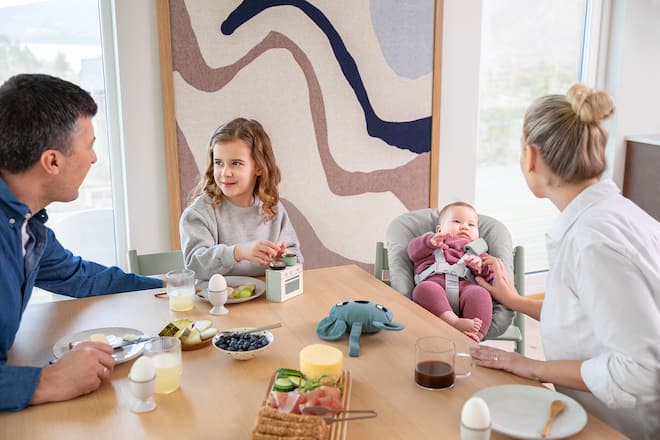 Tripp Trapp® Chair Glacier Green and Tripp Trapp® with Newborn Set.