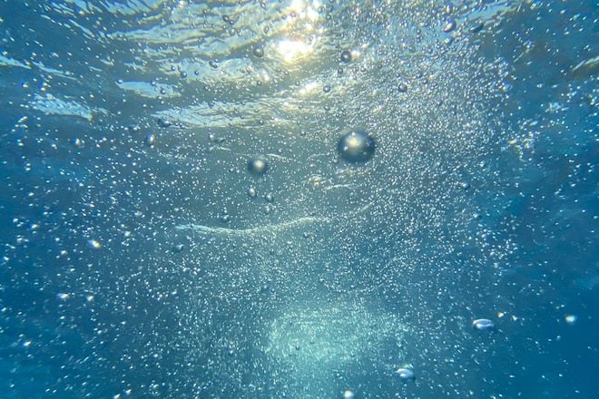 Mineralwasser Wasserblasen