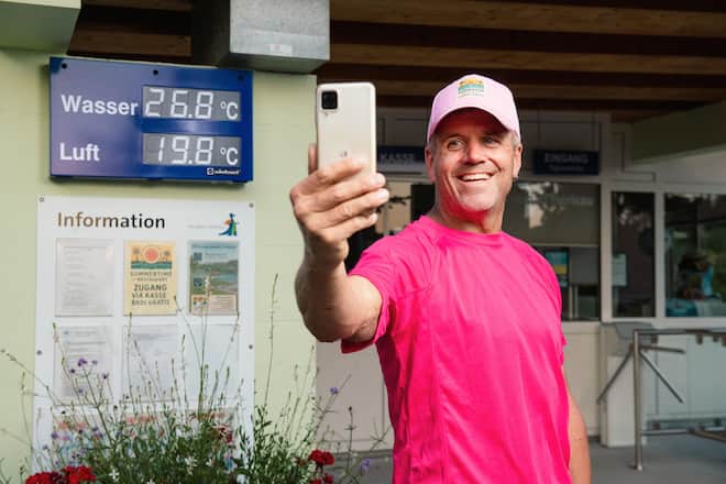 <p>«Freibad-Herisau-News – guete Morge!»: Beat Hefti wirbt auf Social Media für seine Badi. Wasser- und Lufttemperatur inklusive.</p>