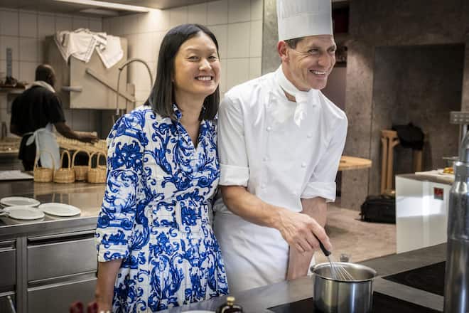<p>Jérémy Desbraux und seine Frau Anaëlle Roze lernten sich in Le Noirmont kennen, als er als Gast hierherkam.</p>