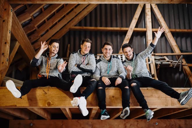 Philipp Manser, Fabian Manser, Sandro Holenstein und Tobias Manser (v.l.) formen die Thurgauer Band Seerugge Feger.