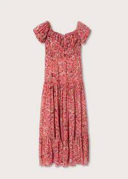 Geblümtes Kleid mit gerafftem Detail