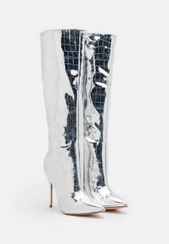 Metallic Boots silber
