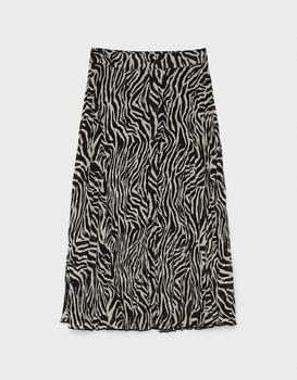 Plissée-Rock mit Zebra-Muster